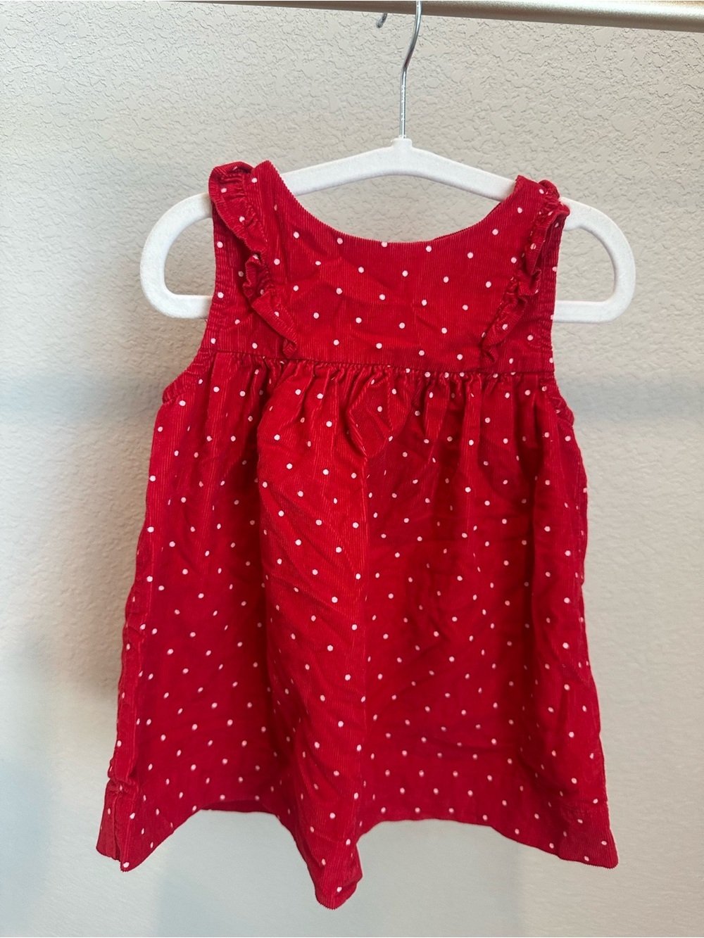 Baby GAP 100% cotton Red Polka Dot Ruffle-Trim dress